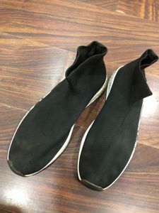 ZARA Black Knit Sneakers UK8