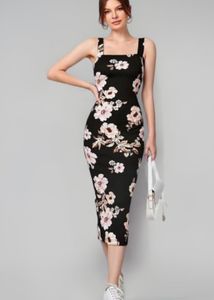 Floral Bodycon Midi Dress