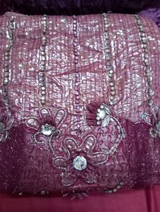 lengha saree with attached palla beautiful work