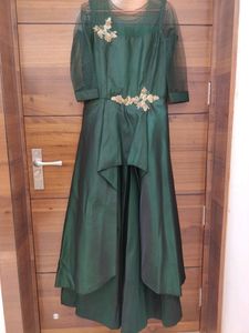 Designer Gown Green Shade Artificial Silk