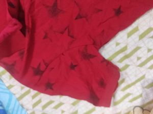 Large New Red Star Print Polo T-Shirt