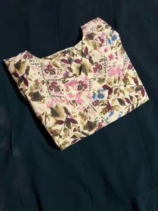Trendy Floral Print Cotton Kurti for Women