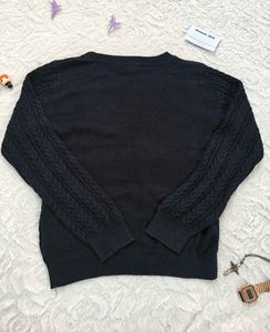 H&amp;M Black Cable Knit Sweater