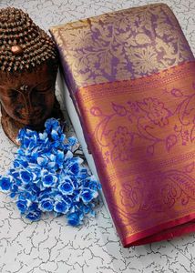 Orange Banarasi Silk Saree