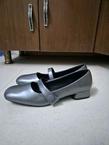 Grey Strap Mary Jane Ballet Heels