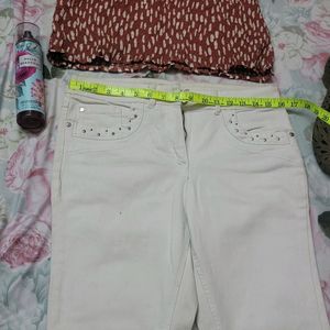 White Embellished Jeans