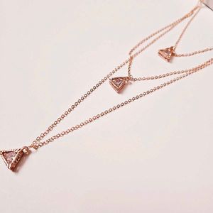 Triple Triangle Rose Gold Necklace