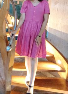 Pink Tiered Mini Dress