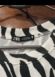 ZARA Zebra Print Crop Top