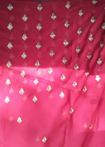 Red Embroidered Saree