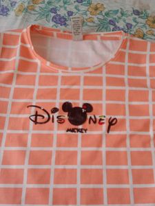Disney Peach Plaid T-Shirt Dress