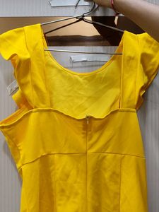 Chic Yellow Ruffled Dress