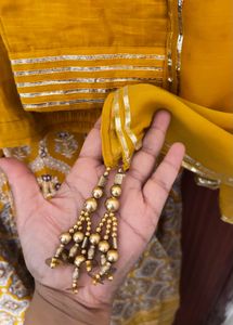 BIBA Yellow Printed Kurta Set