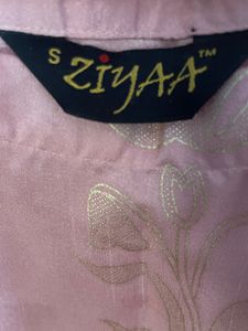 Brand New Pink Kurta Set With Gold Foil Print