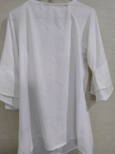 Elegant White Bell Sleeve Top