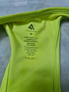 Athleta Gray &amp; Neon Yellow Sports Bra - M