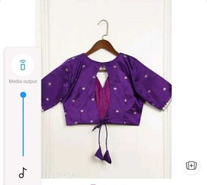 💜 Violet Banarasee Silk Saree Blouse