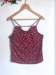 Vibe red and white spaghetti strap Top