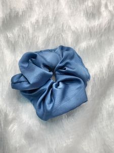 Sky Blue Scrunchie + Floral Claw Clip Combo