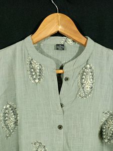 Pastel Green Printed Kurti ( Women&#39;s )