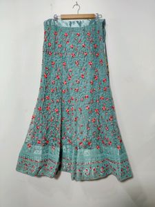 Teal Net Lehenga Choli ( Women)