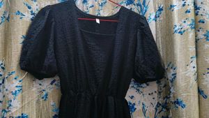 Black Puff Sleeve Dress