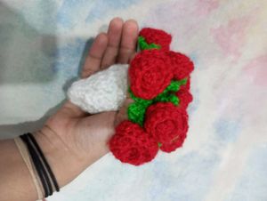 Handmade Crochet Rose Bouquet Coaster