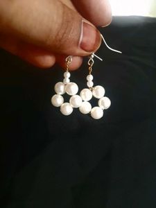 White Flower Earrings