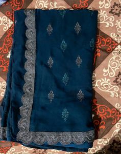 Beautiful Peacock Colour Saree