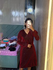 Burgundy Sparkly Dress