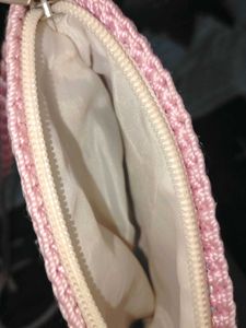 Handmade Knit Pink Crossbody Bag