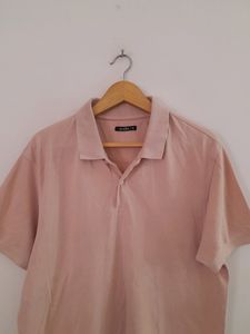 Zudio Pink Collar T-Shirt (Men&#39;s)