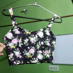 Cropped Cami Top with zipper and back cutouts