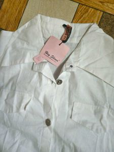 Denim Skirt with Attached Button-Down Top