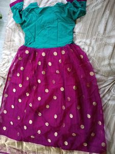 Stylish Green &amp; Purple Dress