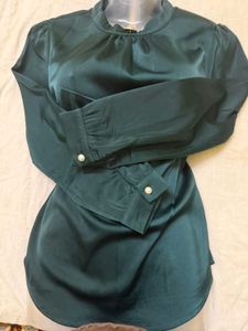 Elegant Green Long Sleeve Top