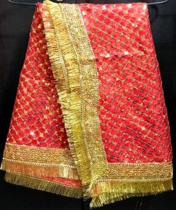 TRADITIONAL RED POOJA CHUNNI/CHUNRIES