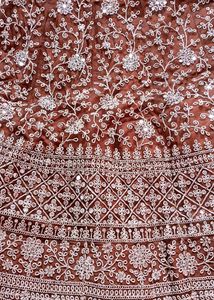 Coffee Colour Net Lahenga