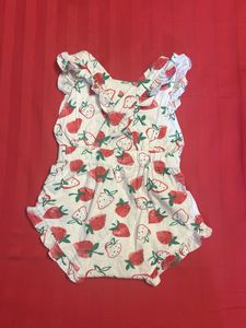 Strawberry Print Romper