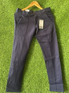 Unisex Brand New ALLONSYLETSGO Navy Blue Striped Party Wear Trouser (28 Waist)