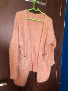 Peach Fuzzy Cardigan