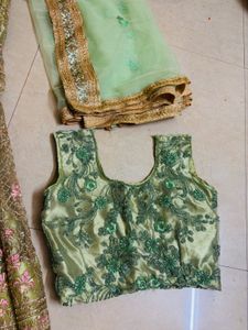 Embroidered Lehenga Skirt &amp; Dupatta Set
