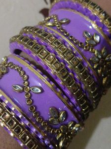 Purple &amp; Gold Indian Bangles