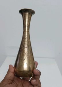 Etched Brass Vase