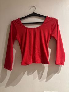 Red Long Sleeve Top