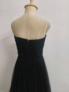 Black Tulle Strapless Cocktail Dress