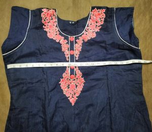 Navy Blue Silk Kurta