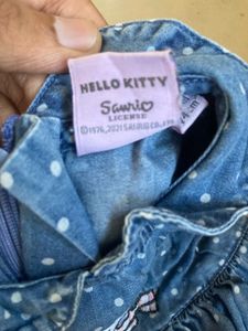 Hello Kitty Denim Polka Dot Dress