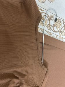 Brown Bodycon Maxi Dress – Size S (With Freebie)