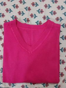 Pink V-Neck Sweater